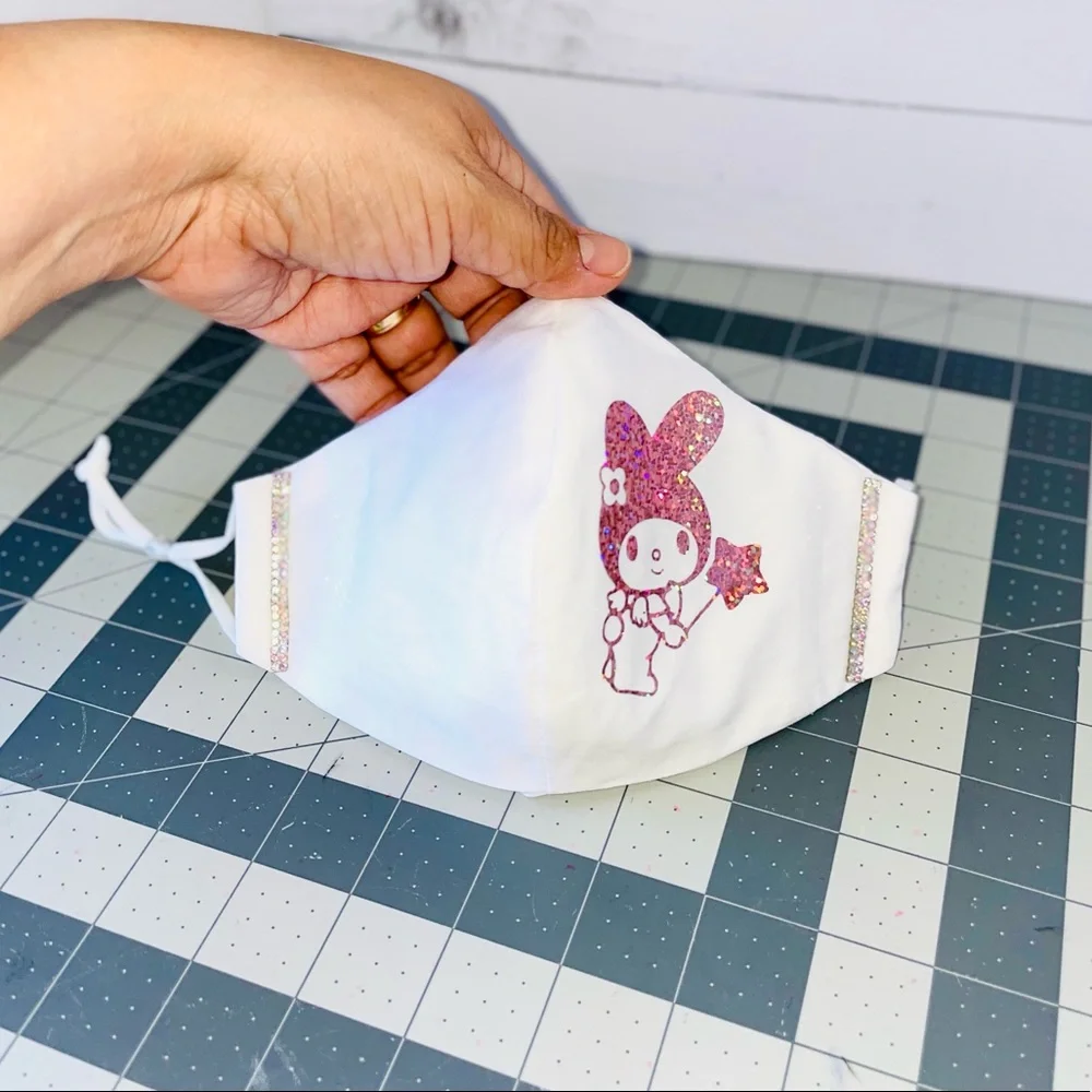 Sanrio hello kitty My Melody Holographic pink blush face mask glam